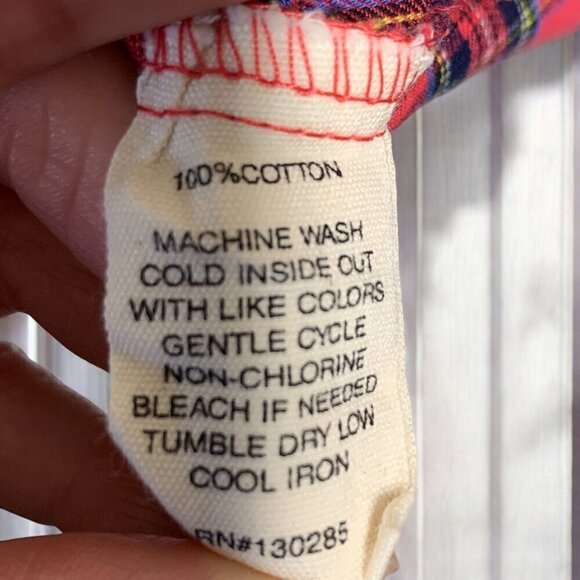 Per Se Womens Plaid Button Down Shirt 100% Cotton Pink & Blue Size Medium - Picture 5 of 5